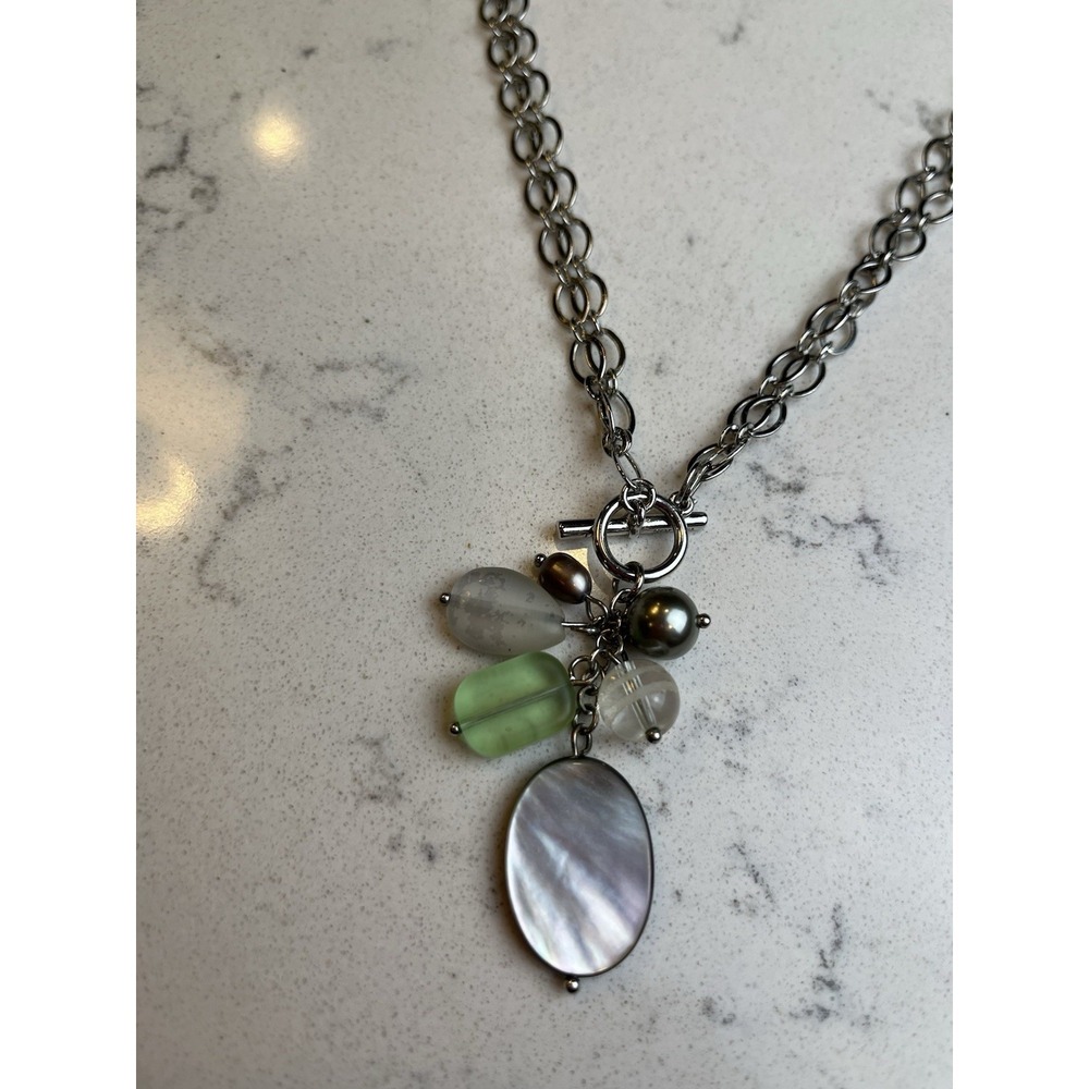 Lia Sophia Pistachio Multi-Strand Cluster Cha Cha Pendant Necklace - Picture 2 of 5